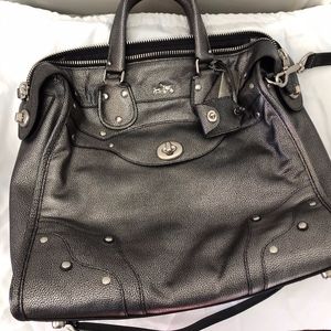 Coach Large Rhyder 33 Satchel in Gunmetal Leather